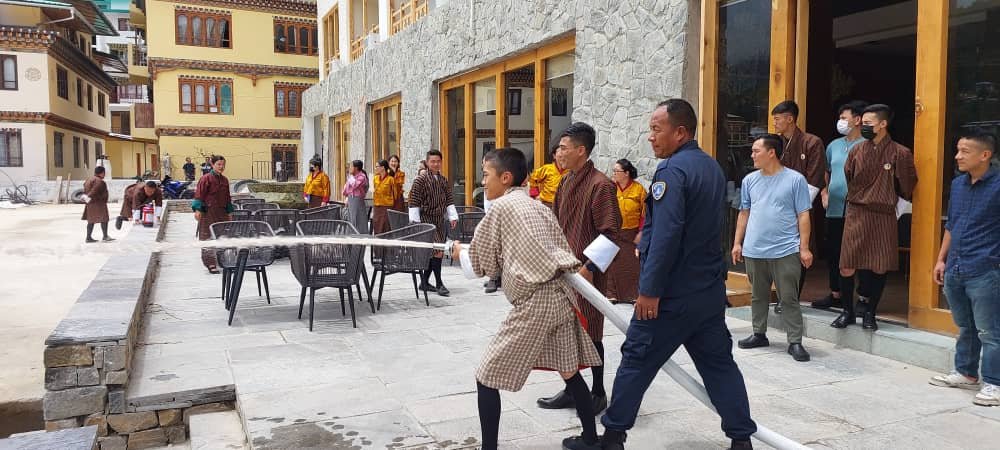 Enhancing Safety Together: Hotel Kaachi Grand Collaborates with Royal Bhutan Police for a Fire and Safety Event